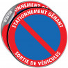 Adhésif stationnement gênant car sortie de véhicule à coller devant portail ou sur porte de garage