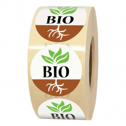 rouleau de 1000 étiquettes adhésives pour produit BIO