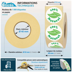 étiquettes autocollantes pour produits 100% naturels