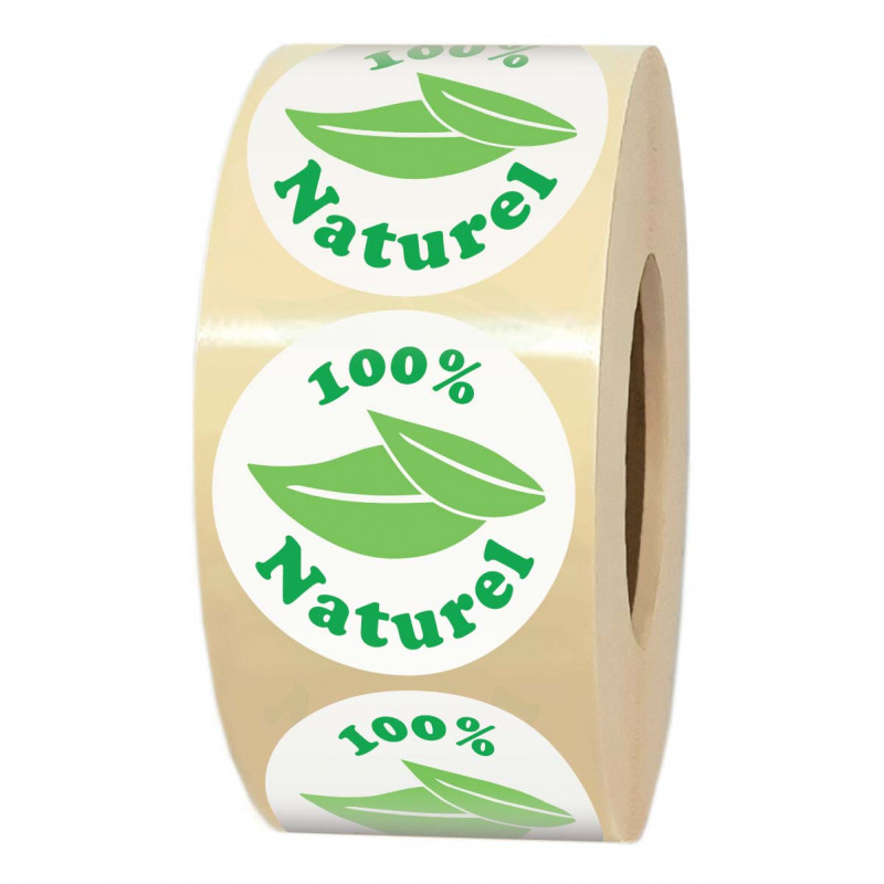 Rouleau de 1000 étiquettes 100% NATUREL