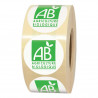 étiquettes rondes avec logo AB  certifié agriculture biologique pour produits bio.