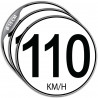 Lot de 3 stickers limitation vitesse 110 km/h pour véhicule professionnel