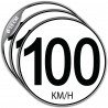 Lot de 3 stickers limitation vitesse 100 km/h pour véhicules