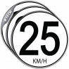 Lot de 3 stickers limitation vitesse 25 km/h pour tracteur et engin agricole