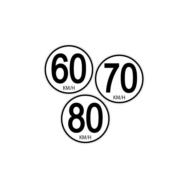Disques autocollants 60 70 et 80 km/h pour camion et poids lourd
