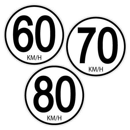Disques autocollants 60 70 et 80 km/h pour camion et poids lourd