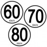 Disques autocollants 60 70 et 80 km/h pour camion et poids lourd