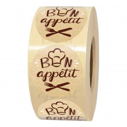 Rouleau étiquettes BON APPETIT pour commerces et boulangeries