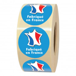 Étiquettes FABRIQUÉ EN FRANCE – Pastilles rondes Ø 35 mm – Rouleau de 1000 étiquettes