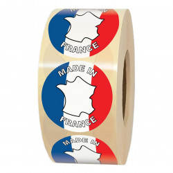 Étiquettes MADE IN FRANCE – Pastilles rondes Ø 35 mm – Rouleau de 1000 étiquettes