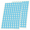 Planche de 252 stickers de taille XS en vinyle bleu diamètre 10 mm pour cintres et vêtements