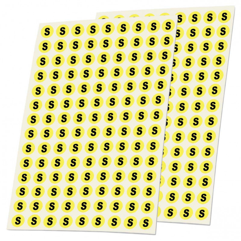 252 stickers ronds taille S en vinyle diamètre 10 mm pour cintres