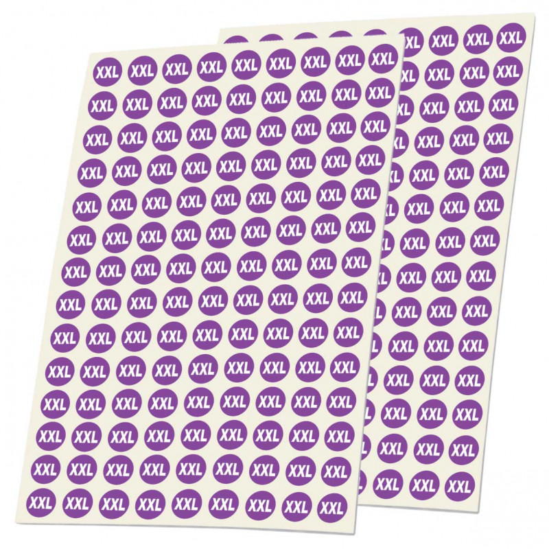 Planche de 252 stickers taille XXL en vinyle diamètre 10 mm