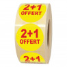 1000 étiquettes 2 + 1 offert pour indiquer les promotions sur les produits en magasins