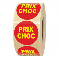 Rouleau d'étiquettes adhésives pastilles PRIX CHOC