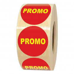 Rouleau de 1000 étiquettes PROMO pour commerces et hypermarchés