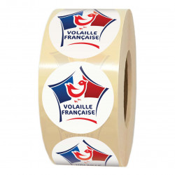 1000 étiquettes adhésives VOLAILLE FRANCAISE pour boucheries
