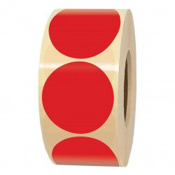 Rouleau de 1000 PASTILLES AUTOCOLLANTES ROUGES diamètre 3.5 cm