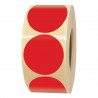 Rouleau de 1000 PASTILLES AUTOCOLLANTES ROUGES diamètre 3.5 cm