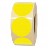 Rouleau de 1000 étiquettes jaunes rondes diamètre 35 mm pour jeu enfant ou inventaire