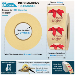1000 étiquettes autocollantes plaisir d'offrir pour cadeau
