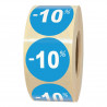 rouleau de 1000 étiquettes autocollantes soldes 10% diamètre 3.5cm