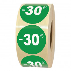 Rouleau d'étiquettes adhésives de soldes et promotion -30%