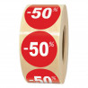 Rouleau d'étiquettes adhésives de soldes et promotion -50%