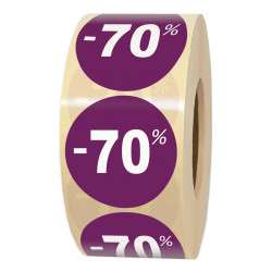 Rouleau d'étiquettes adhésives de soldes et promotion -70%
