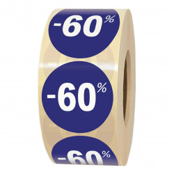 rouleau de 1000 étiquettes autocollantes soldes 60% diamètre 3.5cm