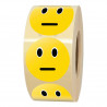 Étiquette adhésive smiley jaune neutre Ø 35 mm en rouleau de 1000