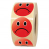 Étiquette adhésive smiley rouge pas content Ø 35 mm en rouleau de 1000