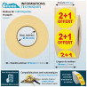 rouleau d'étiquettes adhésives 2 + 1 offert pour indiquer les bonnes affaires en magasin