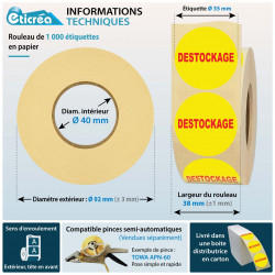 1000 pastilles autocollantes DESTOCKAGE pour étiqueter les offres en rayon