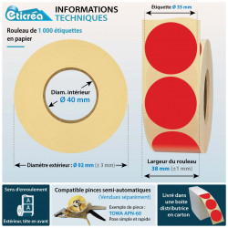 étiquettes adhésives rondes rouge pour coller pendant inventaires ou pour jeux enfants