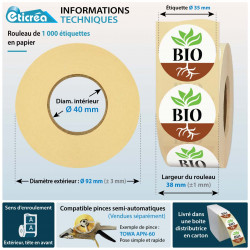 étiquettes autocollantes bio pour coller sur emballages produits bio de maraichers