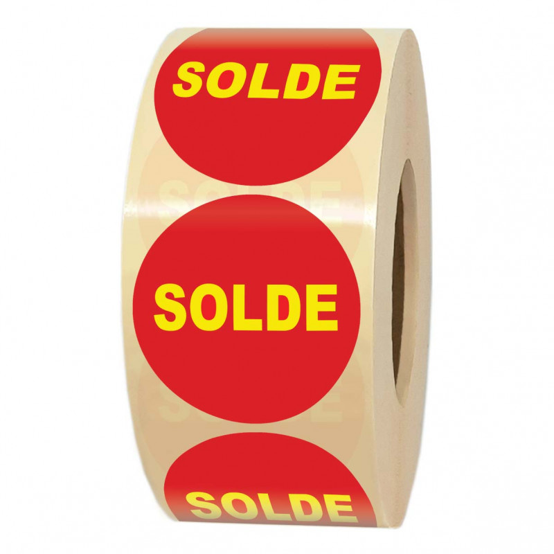 rouleau de 1000 étiquettes rondes SOLDE diamètre 35 mm