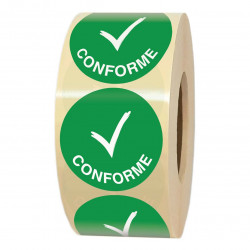Étiquette autocollante CONFORME ronde Ø 35 mm en rouleau