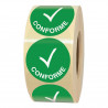 Étiquette autocollante CONFORME ronde Ø 35 mm en rouleau