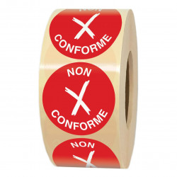 Étiquette autocollante NON CONFORME ronde Ø 35 mm