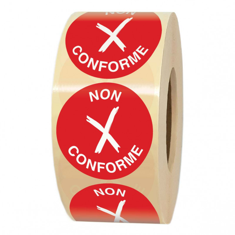 Étiquette autocollante NON CONFORME ronde Ø 35 mm