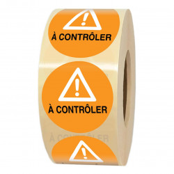 Étiquette autocollante À CONTRÔLER ronde Ø 35 mm