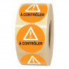 Étiquette autocollante À CONTRÔLER ronde Ø 35 mm