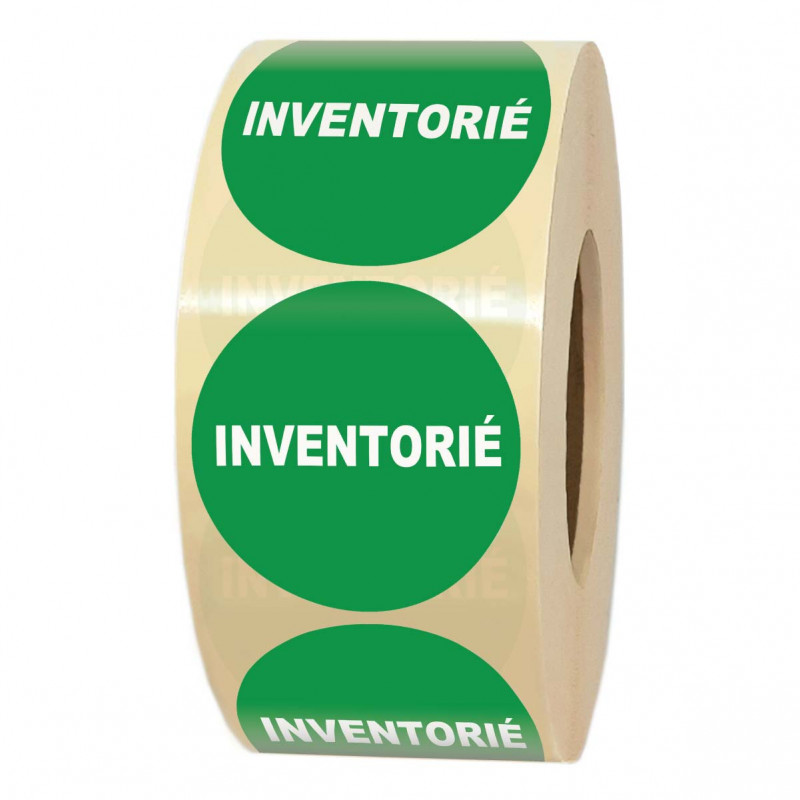 Étiquette autocollante INVENTORIÉ ronde Ø 35 mm