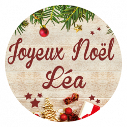 Étiquettes JOYEUX NOËL personnalisables avec 4 prénoms - Pastilles rondes Ø 35 mm - Lot de 24 étiquettes