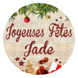 Étiquettes JOYEUSES FÊTES personnalisables avec 4 prénoms - Pastilles rondes Ø 35 mm - Lot de 24 étiquettes