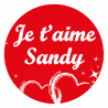 Étiquettes JE T'AIME personnalisables avec 4 prénoms - Pastilles rondes Ø 35 mm - Lot de 24 étiquettes
