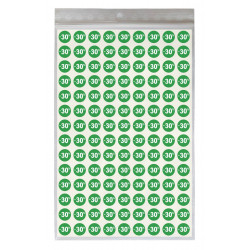 Étiquettes -30% - Pastilles rondes Ø 10 mm - 252 exemplaires