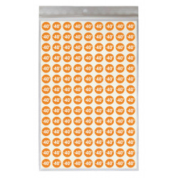 Étiquettes -40% - Pastilles rondes Ø 10 mm - 252 exemplaires