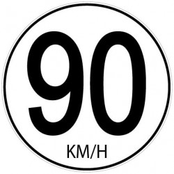 Stickers de vitesse 90 Km/h - Taille Ø 15 cm - Lot de 3 autocollants